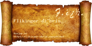 Flikinger Ábris névjegykártya